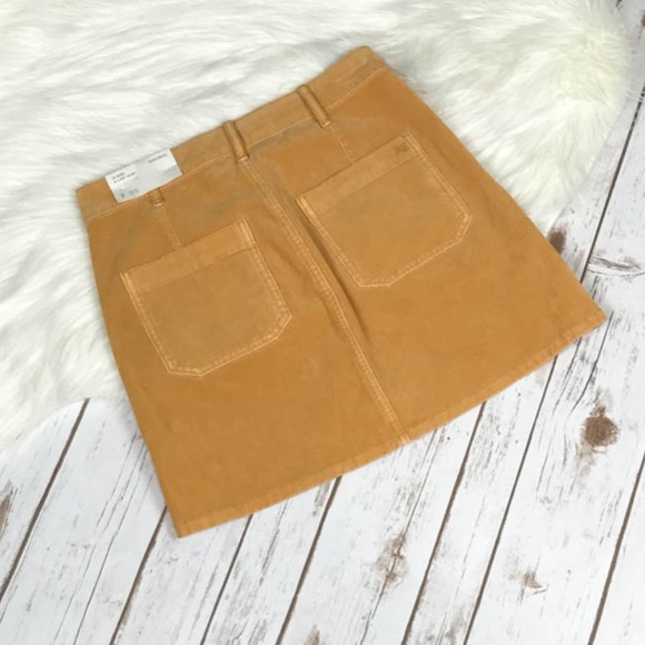 AE High-Waisted A-line Mustard Corduroy Skirt 2 - Picture 7 of 7